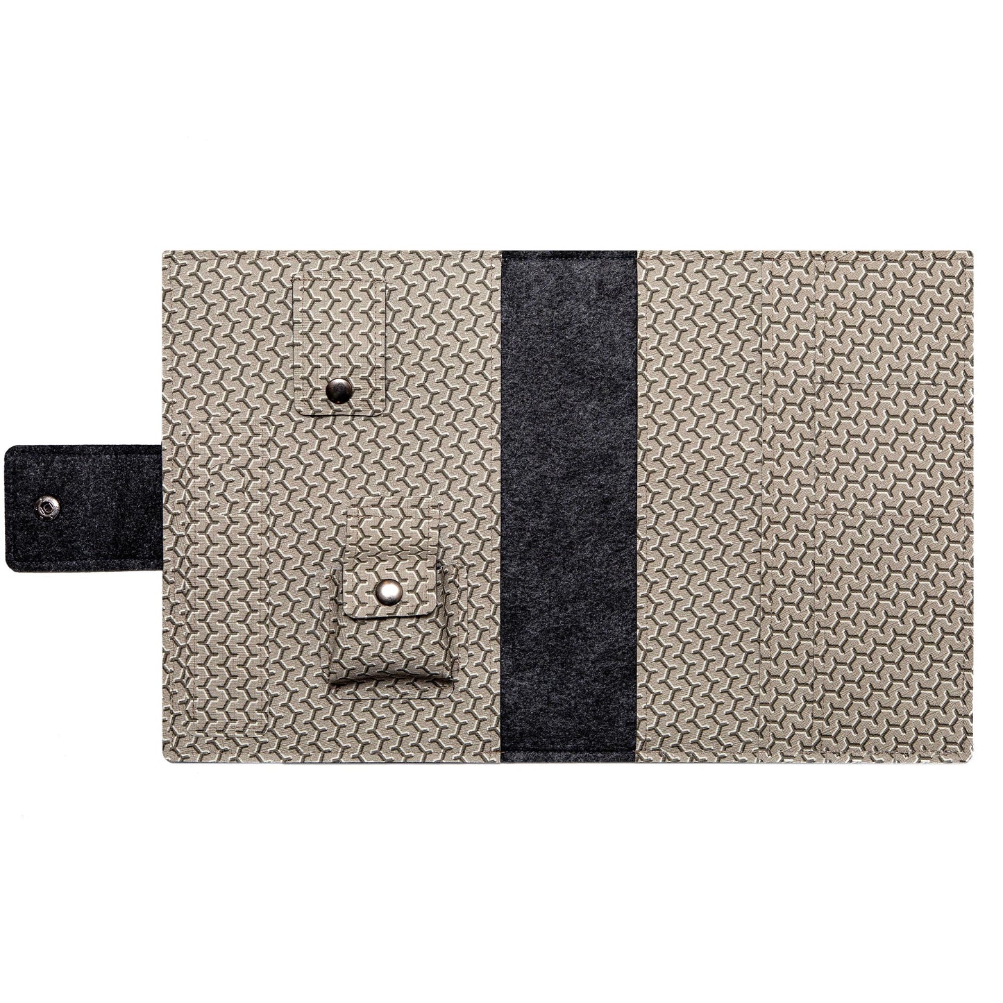 Handmade iPad Cover - Grey Faux Leather Folio for Apple iPad Air/Pro/Mini