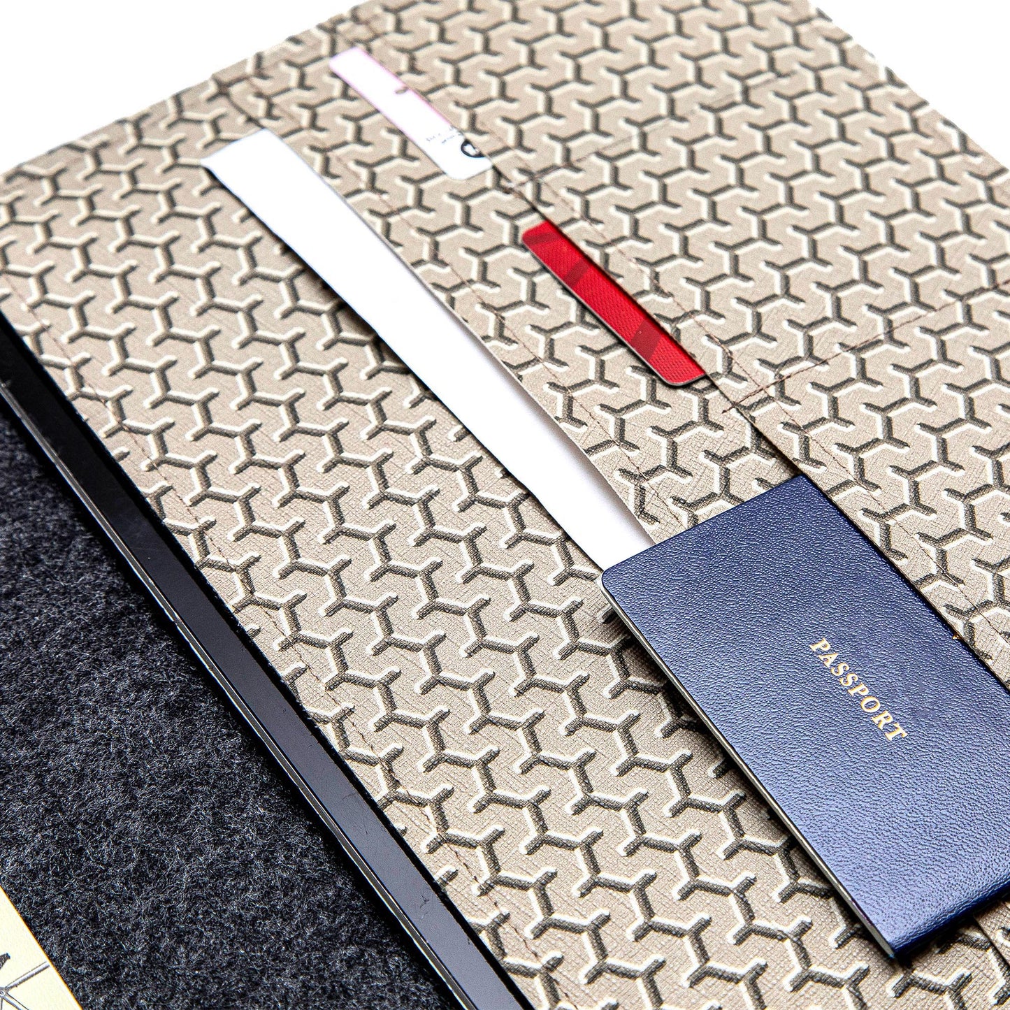 Handmade iPad Cover - Grey Faux Leather Folio for Apple iPad Air/Pro/Mini
