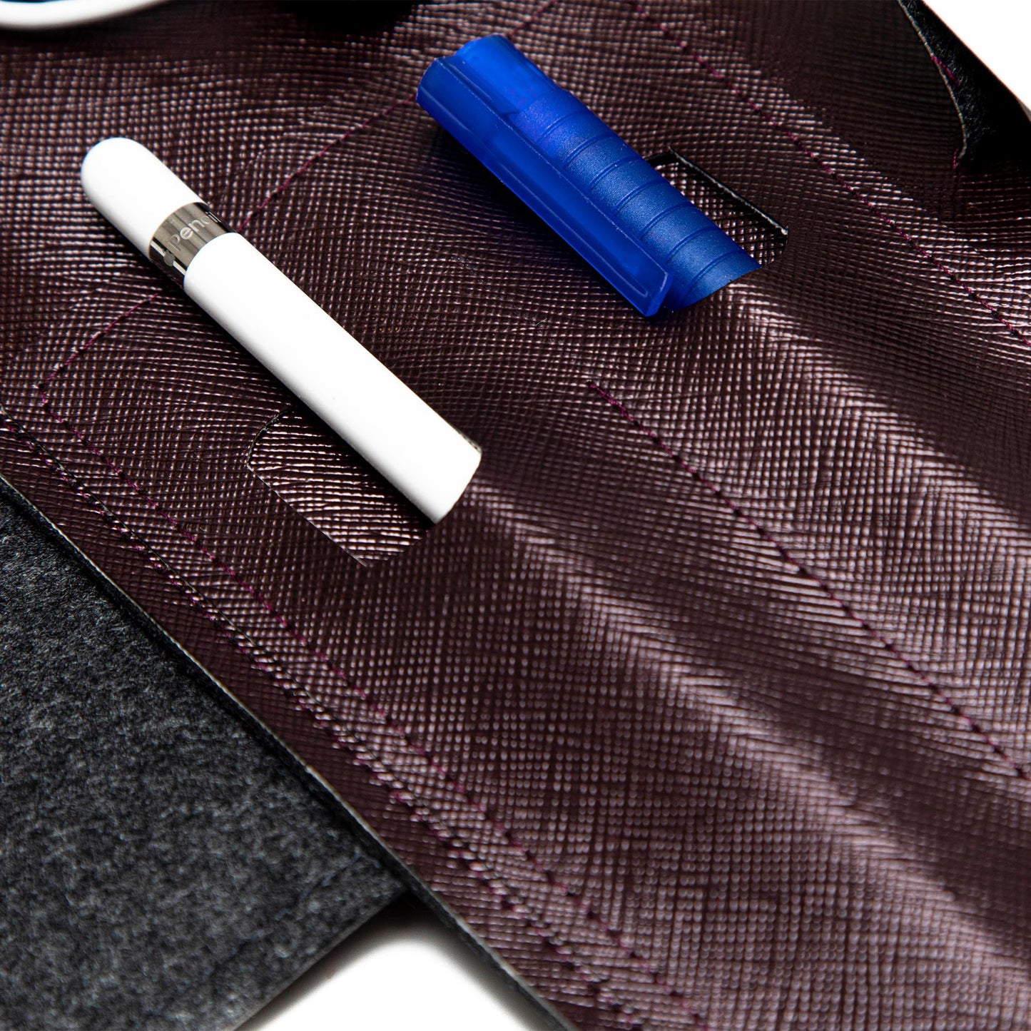 Handmade iPad Folio - Purple Faux Leather Cover Compatible with iPad Air, Pro, Mini