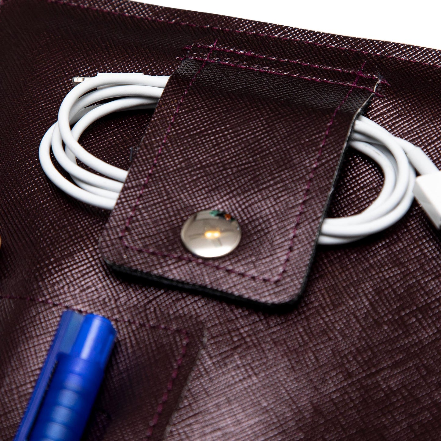 Handmade iPad Folio - Purple Faux Leather Cover Compatible with iPad Air, Pro, Mini