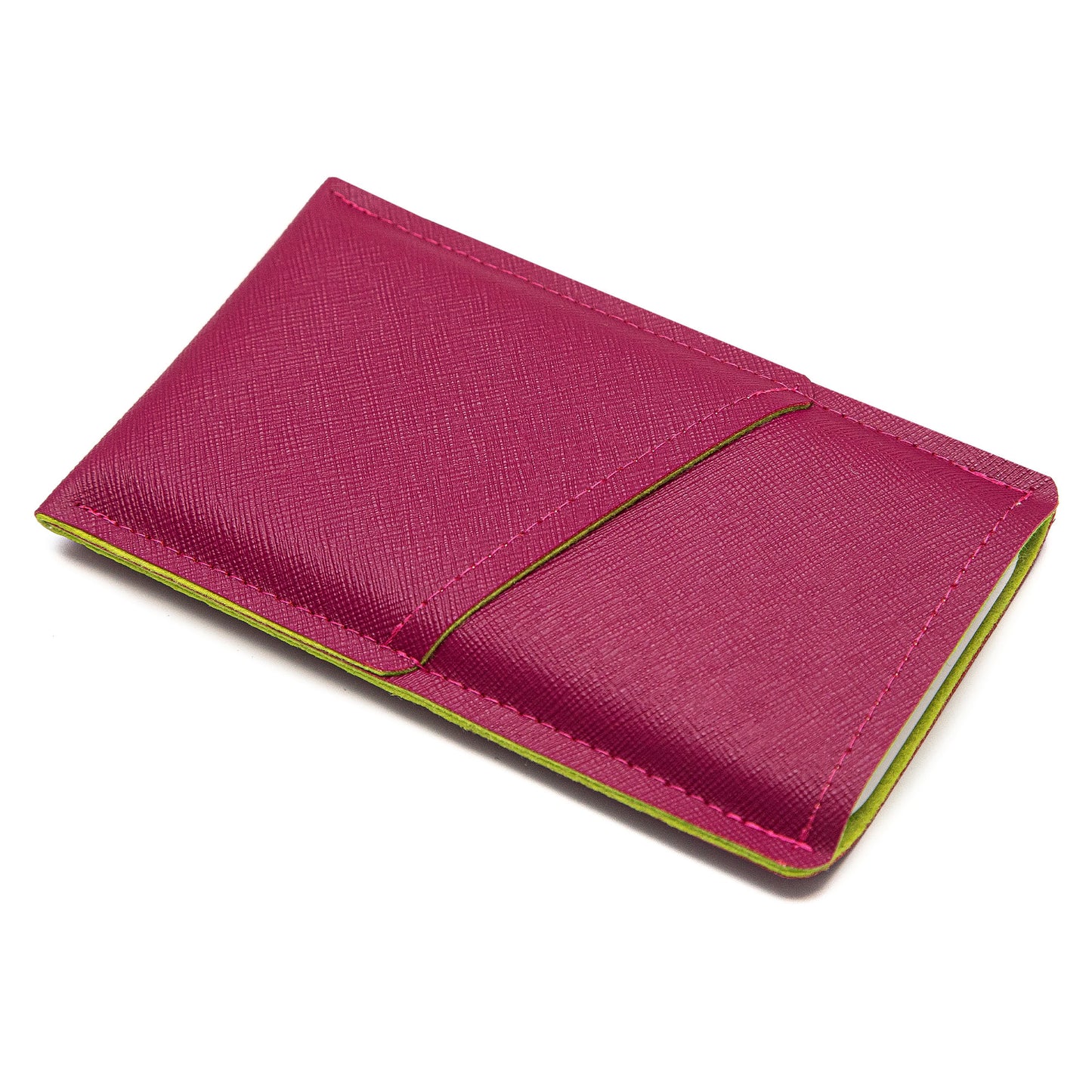 Modern Faux Leather iPhone Sleeve with Card Pocket – Burgundy Red