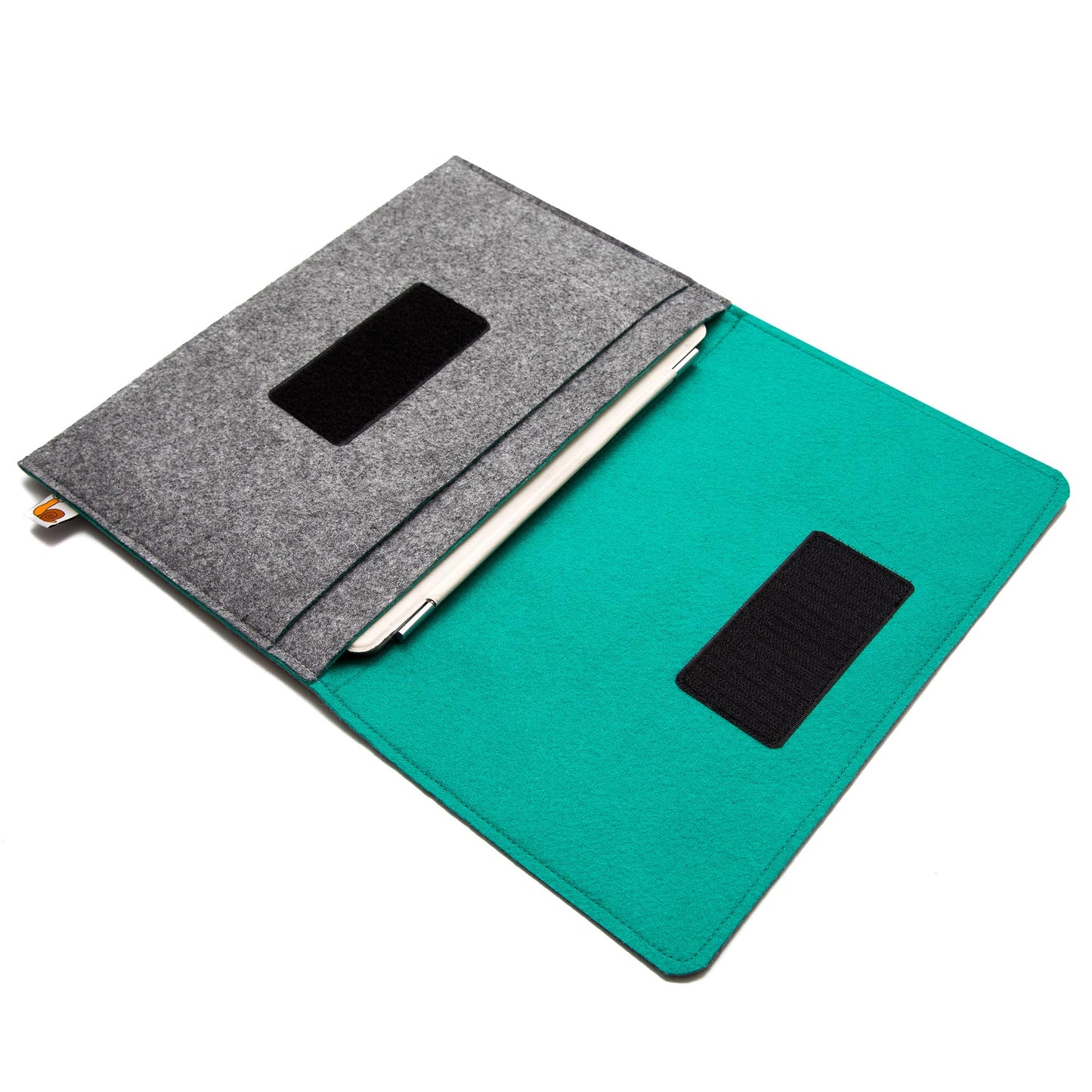 Premium Felt iPad Cover: Ultimate Protection with Accessories Pocket - Grey & Teal