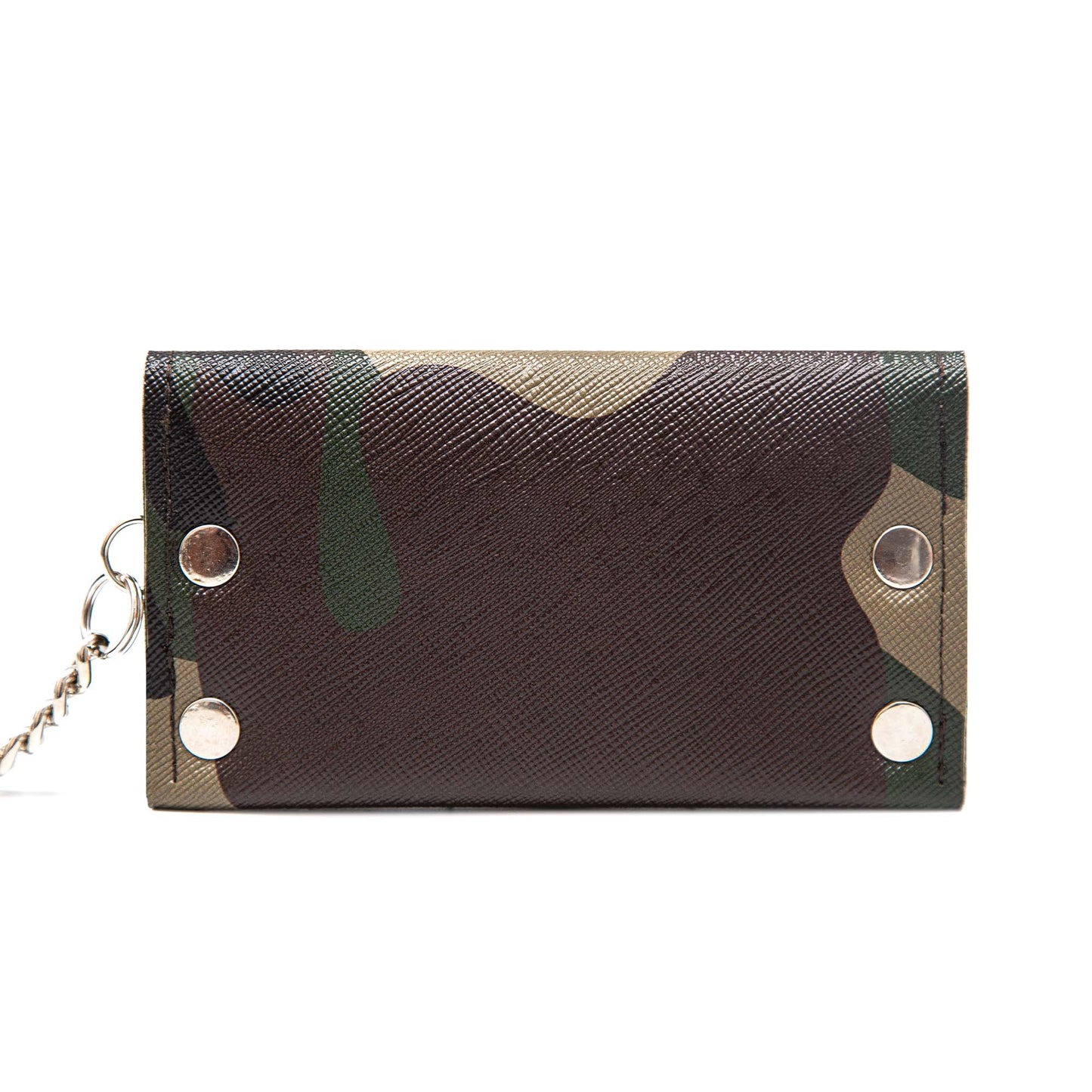 Handcrafted Biker Wallet with Detachable Chain - Cruelty-Free and Fashionably Functional - Camo Faux Leather