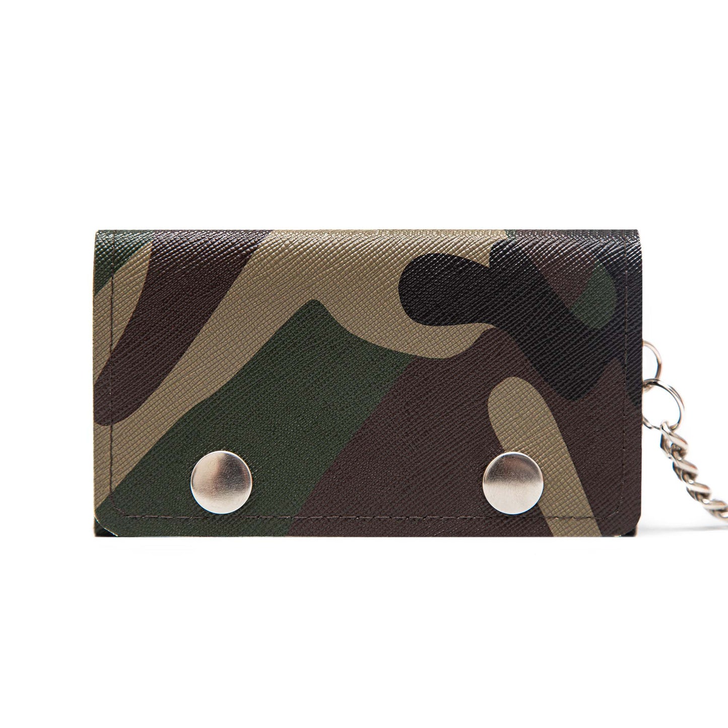 Handcrafted Biker Wallet with Detachable Chain - Cruelty-Free and Fashionably Functional - Camo Faux Leather