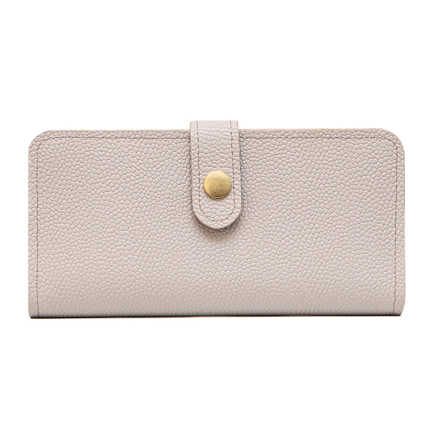 Cream PU Leather Women’s Purse – 7 Card Pockets, 2 Large Compartments, Zip Pocket