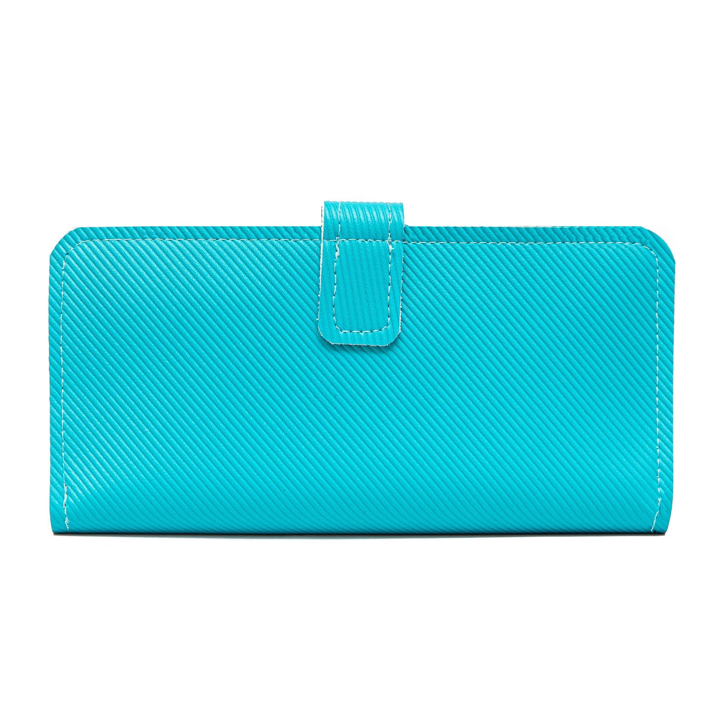 Turquoise PU Leather Women’s Purse – 7 Card Pockets, 2 Large Compartments, Zip Pocket