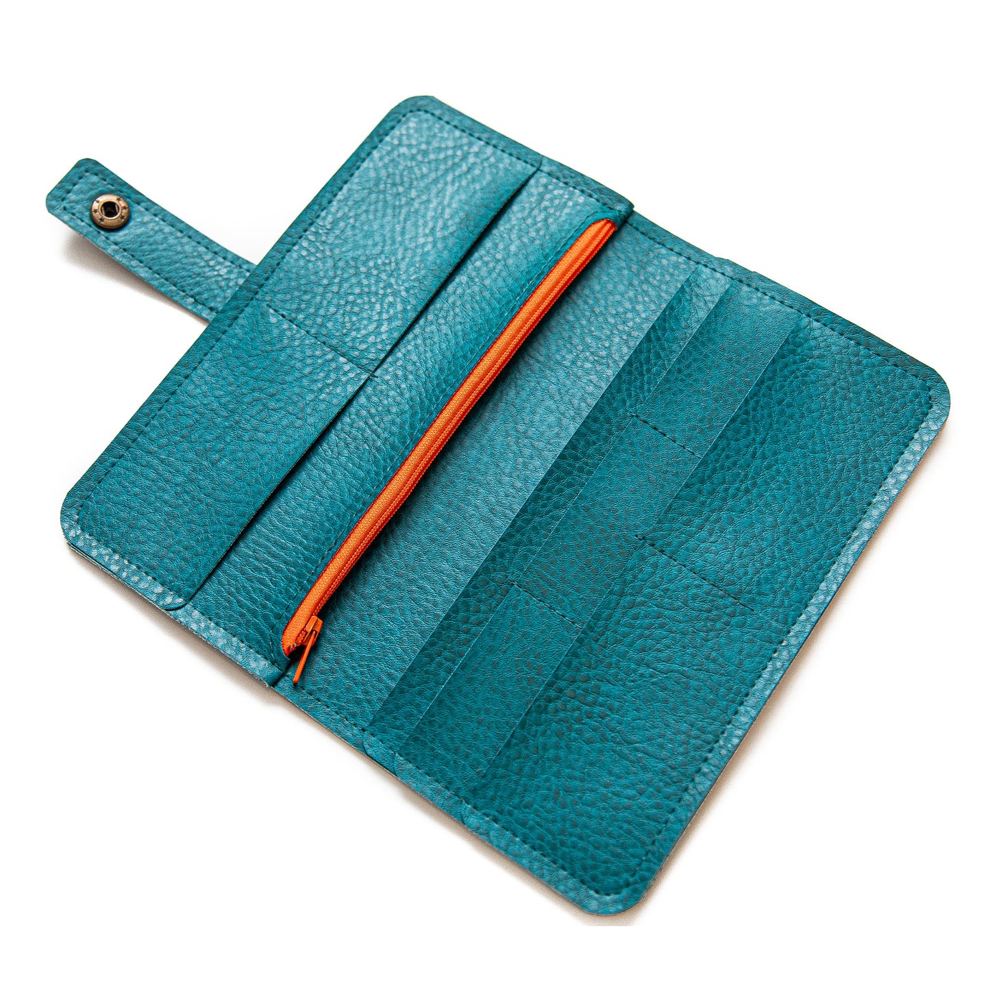 Teal PU Leather Women’s Purse – 7 Card Pockets, 2 Large Compartments, Zip Pocket